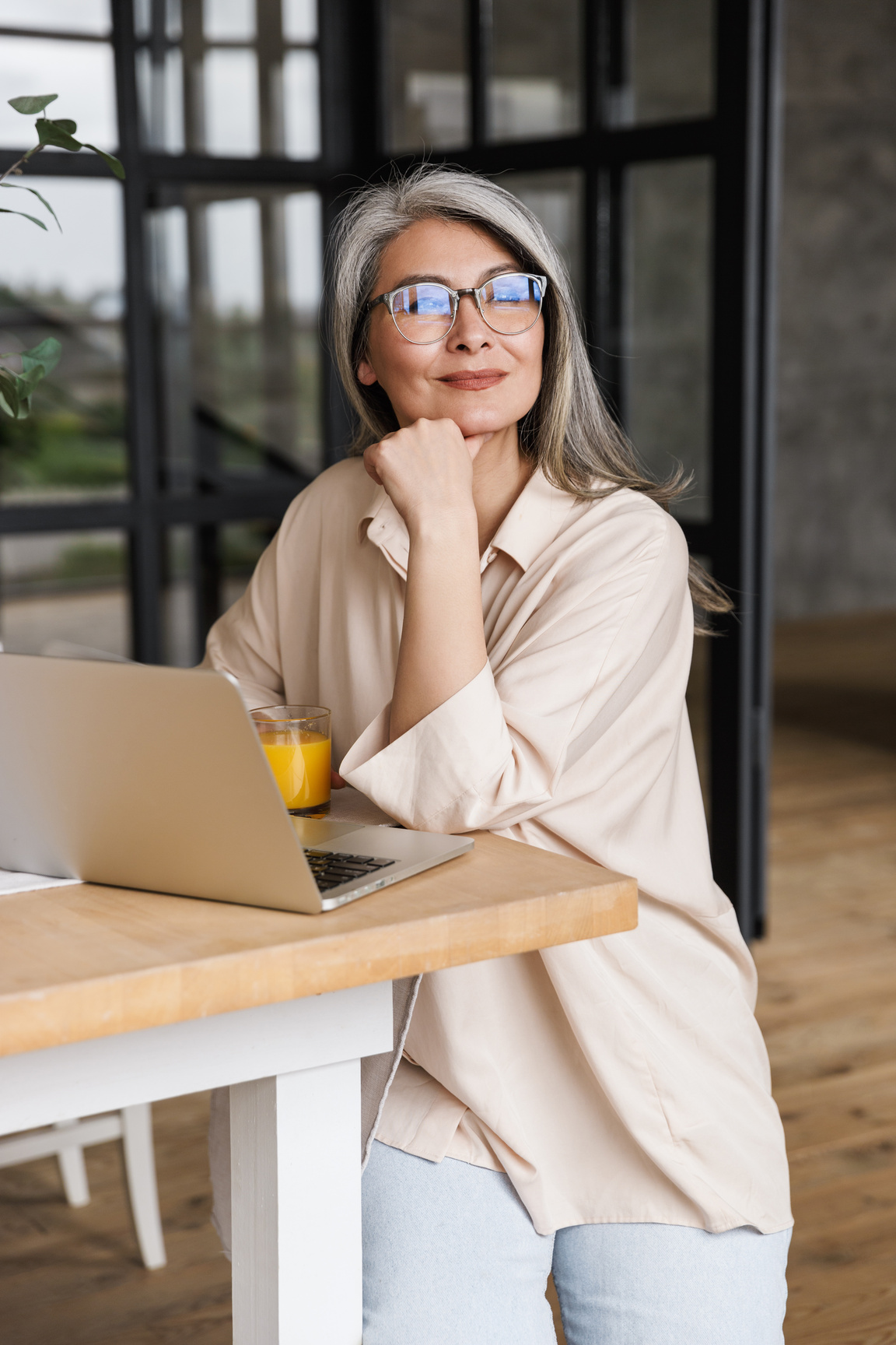 Dreaming Concentrated Business Woman